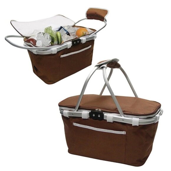 Travelwell Collapsible Basket Framed in Aluminum Soft Sided Cooler Picnic Outing - Picture 1 of 13